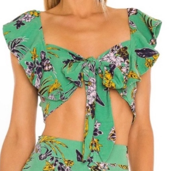 NWT Maaji Heaven Green Print Crop Top - Sz M - Picture 1 of 10